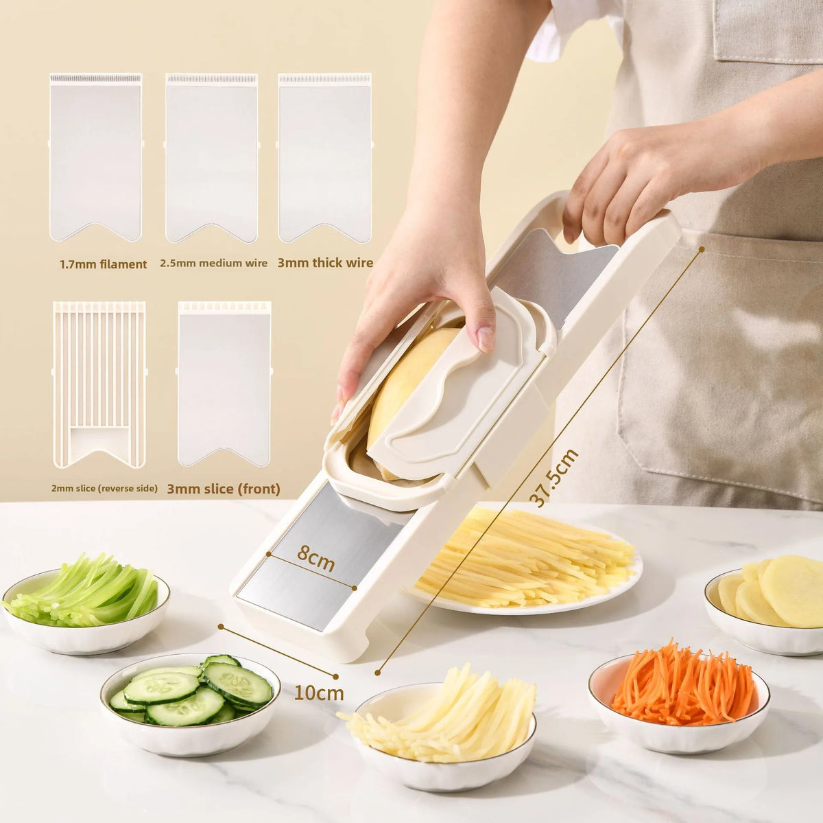 Multi-Functional Slicer, Kitchen Tool, Grater, Shredder, Potato Shredder, Double-Door Multi-Functional Slicer, Grater