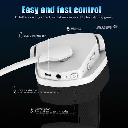 NUBWO G06 2.4G Dual Wireless Gaming Headset 5ms Low Latency 7.1 Surround ENC Mic For PC PS4 PS5 Gaming Bluetooth Headphones