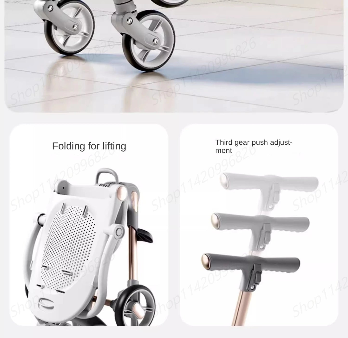 Baby Stroller Can Sit and Lie Down Foldable Lightweight Travel Two-way High Landscape Six Shock Absorption Comfortable Seat