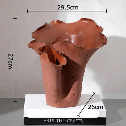 Deep Flower Clusters Ceramic Vase