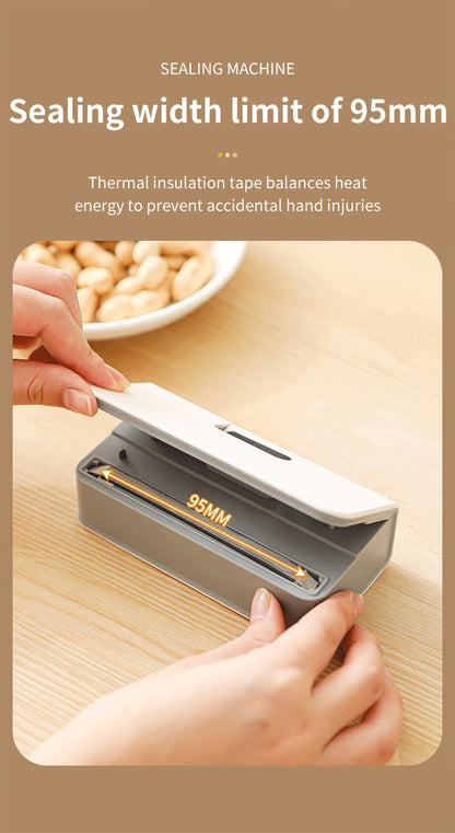 Mini Heat Sealer Plastic Bag Heat Sealing Machine Rechargable Plastic Storage Package Sealer Handheld Clip Bag Food Heat Sealer
