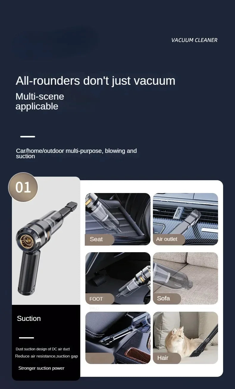 Car Vacuum Cleaner High Power Portable Handheld Wireless Brushless Motor Cleaning Machine Powerful Air Duster for Home Appliance