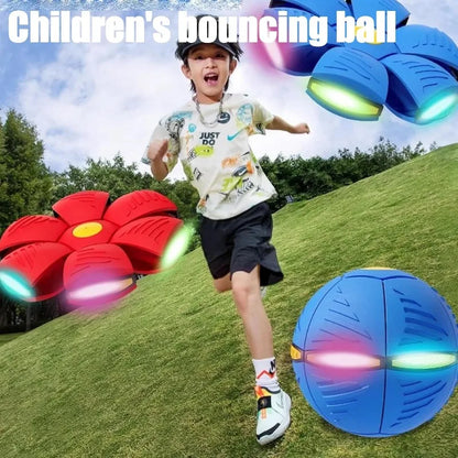 Magic Meta Ball with 3Lamps Magic Bouncing Ball Children's Bouncing Magic Flying Saucer Bouncy Ball Parent-Child Interaction Toy