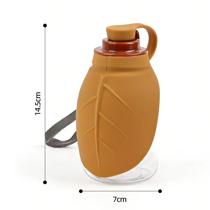 New 300ml Dog Outdoor Kettle With Foldable Mini Silicone Leaf Dust Bottle Stopper Portable Water Dispenser Pet Water Dispenser