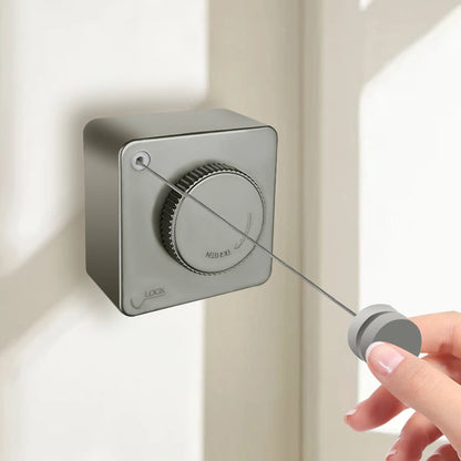 1 Pcs Indoor Retractable Clothesline Non Sagging Outdoor Clothesline Wall Mounted Stainless Steel Rope 15.1 Feet Gray