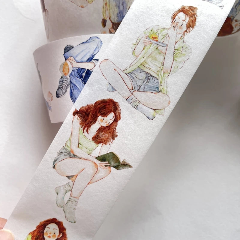 DingDing Vintage Weekend Girl 20 Washi PET Tape for Card Making Decoration DIY Scrapbooking Plan Stickers