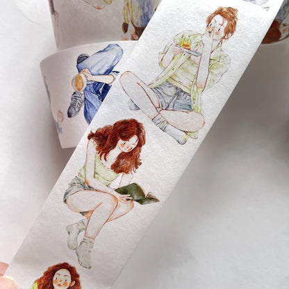 DingDing Vintage Weekend Girl 20 Washi PET Tape for Card Making Decoration DIY Scrapbooking Plan Stickers
