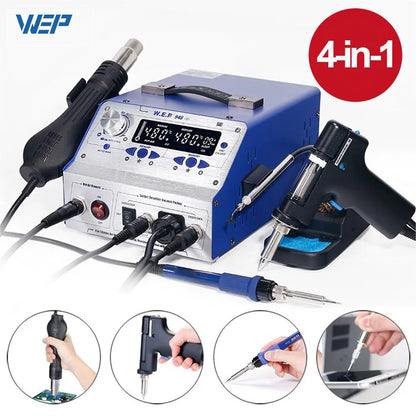 WEP 948 Suction Tin Gun Desoldering Station 90W with Auto Shutoff, Variable Precise Temperature ºC/°F display, Sleep