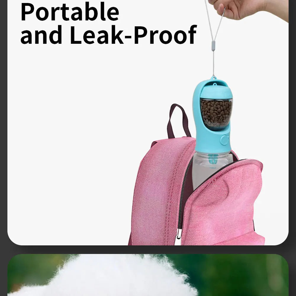 Portable Dog Cat Water Bottle with Storage Food and Water Container for Puppy Pets dogs Feeder Bowl Outdoor Travel Pet supplies