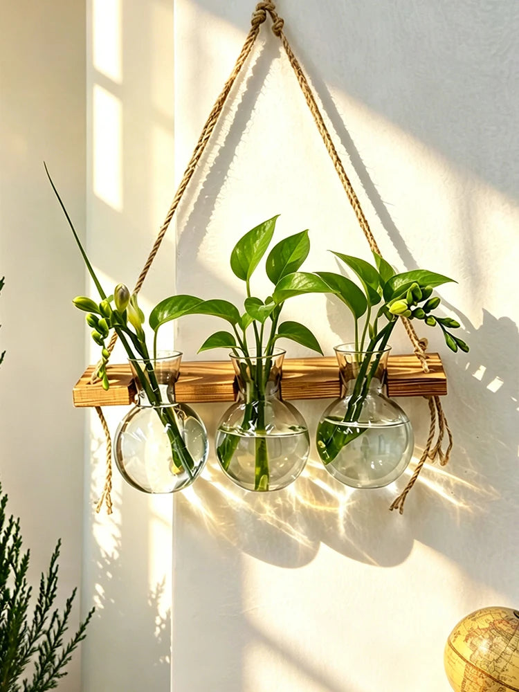 Wall‑Mounted Light Bulb Water Plant Vase