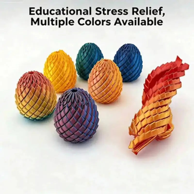 2 Sizes 3D Printed Rotating Spiral Dragon Egg Colorful Articulated Fidget Toy Anti Anxiety Stress Relief Sensory Toy