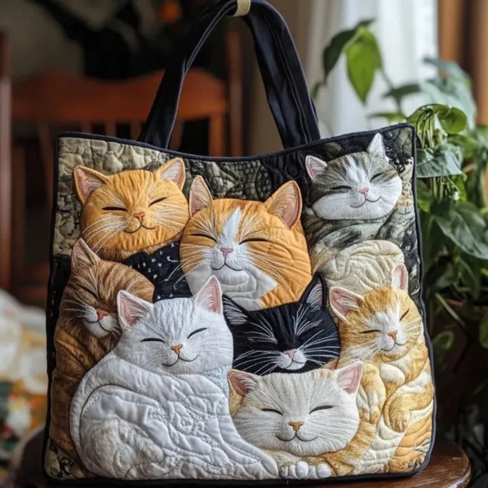 Portable Large Capacity Quilted Tote Bag 3D Printed Pattern
