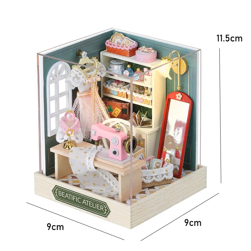 DIY Book Nook Kit Wooden Doll House 3D Puzzle Assembly Toy Home Bookend  Bookshelf Insert With Furniture Toys For Christmas Gift