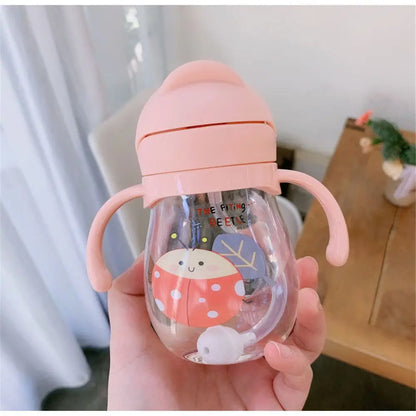 350 ML Children Portable Straw Drinkware Sports Travel Drinking Bottles Water Cup Cute Cartoon Water Bottle Outdoor