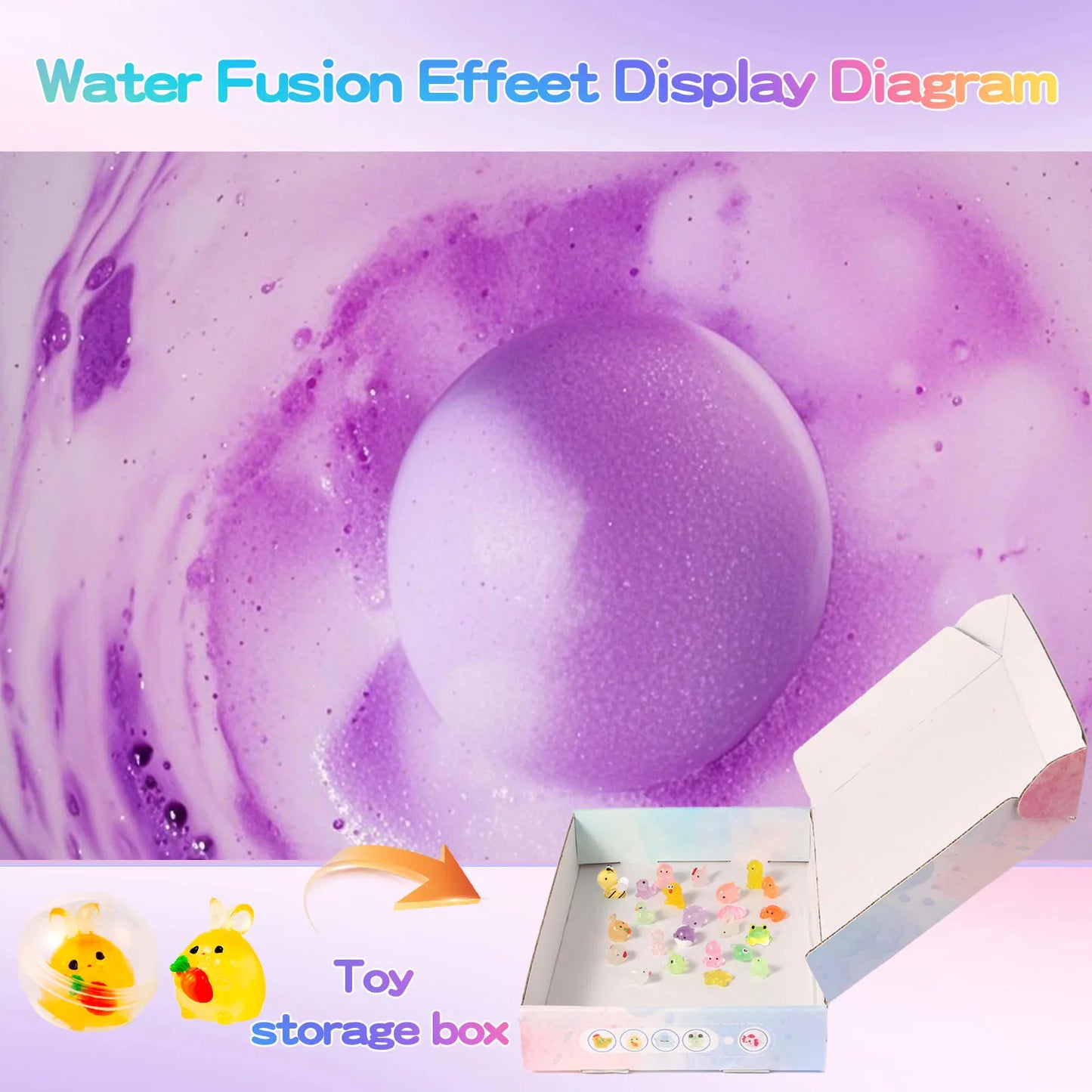 Bath Bombs for Kids with Surprise Inside, 24 Pack Natural Organic Kids Bubble Bath Fizzy for Girls Boys with Bath Toys Inside