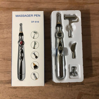 2/5 Heads Electric Acupuncture Point Massage Pen Meridian Energy Massage Pen Pain Relief Therapy Back Neck Face Beauty Roller