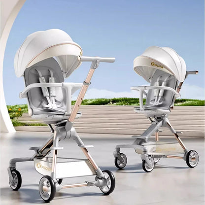 Baby Stroller Can Sit and Lie Down Foldable Lightweight Travel Two-way High Landscape Six Shock Absorption Comfortable Seat