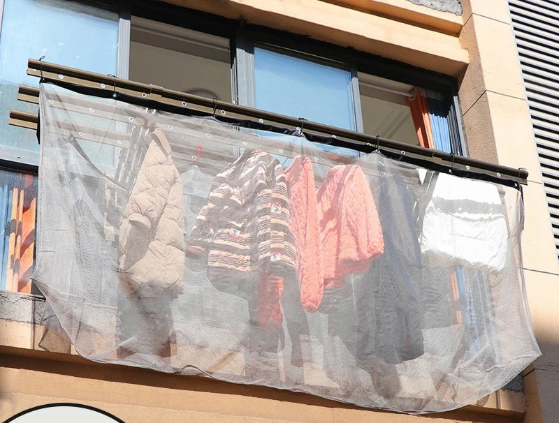 Anti-drop Clothes Outdoor High-rise Clothes Mesh Cover Clothes Household Anti-drop Mesh Pocket Balcony Telescopic Drying