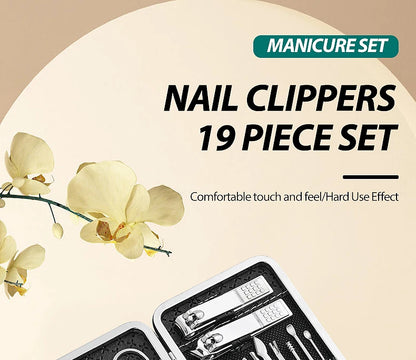 Home Nail Clipper Set Of 18 Pieces Large Size Dead Skin Pliers Diagonal To Remove Dead Skin Small Eyebrow Clipper Leather Sleeve