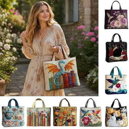 Portable Large Capacity Quilted Tote Bag 3D Printed Pattern