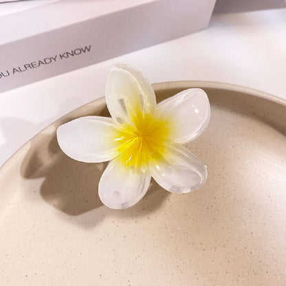 Middle 6CM Sweet Flower Hair Claws Hawaiian Gradient Hair Clips Vacation Beach Style Fashion Hairpins Women Hair Accessories ﻿