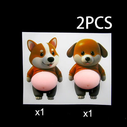 Cute Shiba Inu Silicone Belly Door Stopper,Self-Adhesive Sticker Door Stop ,Anti-Collision Stickers For Home Car Door Protector