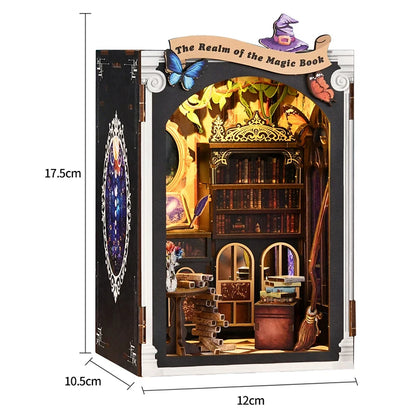 DIY Book Nook Kit Wooden Doll House 3D Puzzle Assembly Toy Home Bookend  Bookshelf Insert With Furniture Toys For Christmas Gift