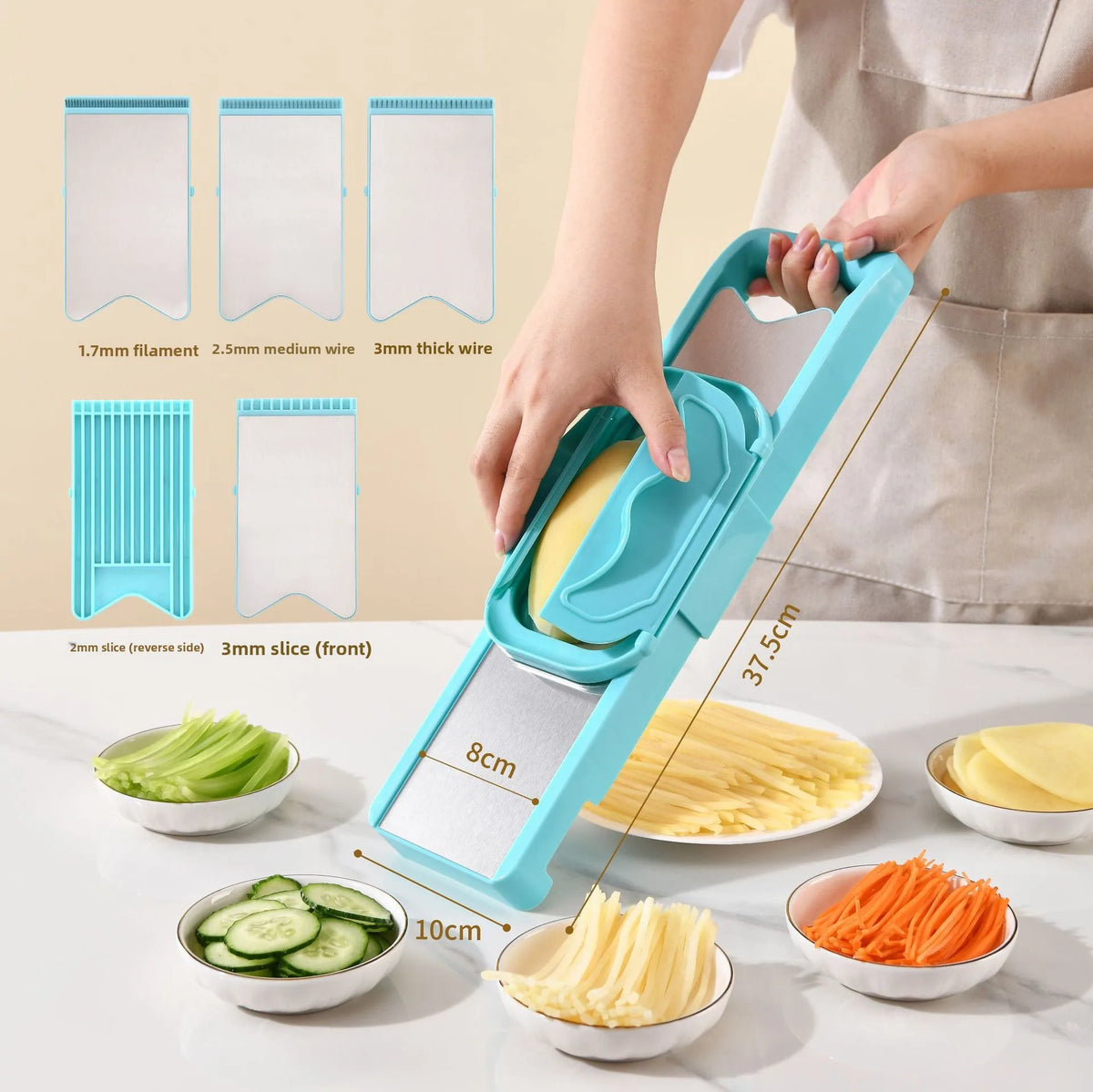 Multi-Functional Slicer, Kitchen Tool, Grater, Shredder, Potato Shredder, Double-Door Multi-Functional Slicer, Grater