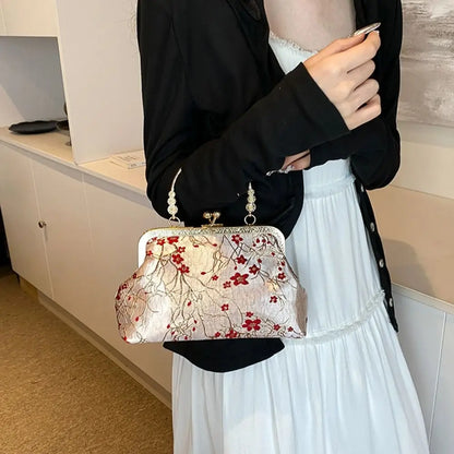 New Chinese Style Handbag Embroidery Evening Bag Retro Single Shoulder Crossbody Bag Ladies Shell Bag