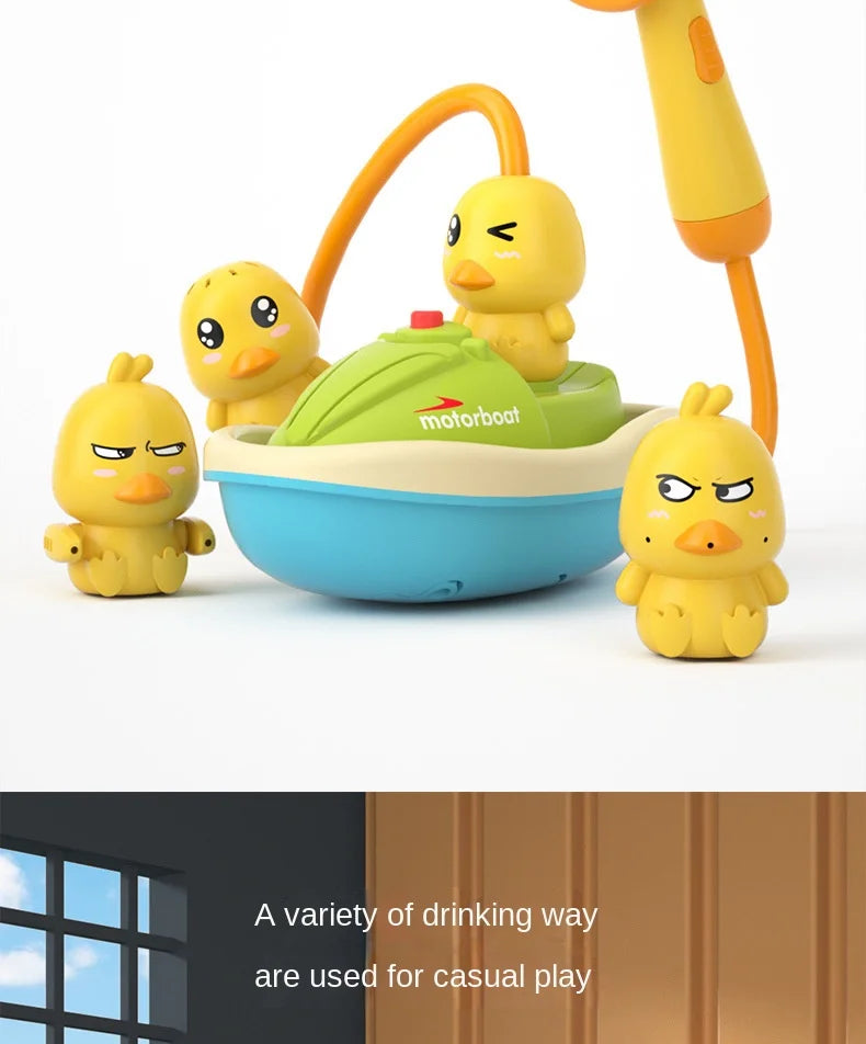 Baby Bath Toys Cute Duck Electric Water Spray Bathroom Bathing Toys Kids Bath And Shower Bathtubs Interactive Toddler Toys Gifts