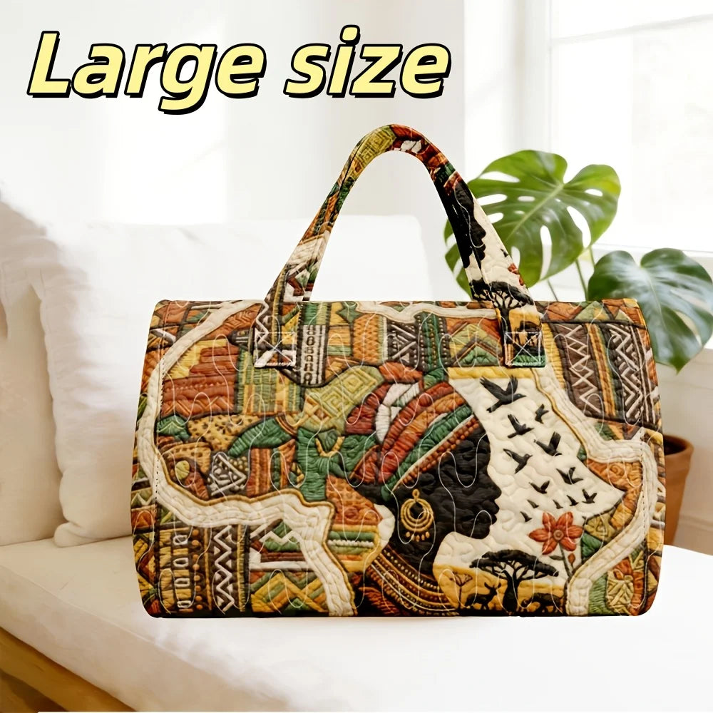 African female map print special festival bag