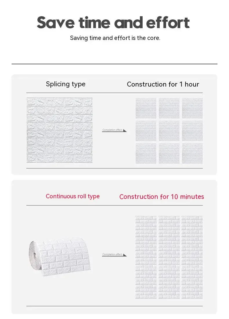 70cmx1/5/10m 3D Wallpaper Decoration Self-adhesive Antique Foam Brick Wallpaper Living Room Bedroom Waterproof 3d Wall Sticker