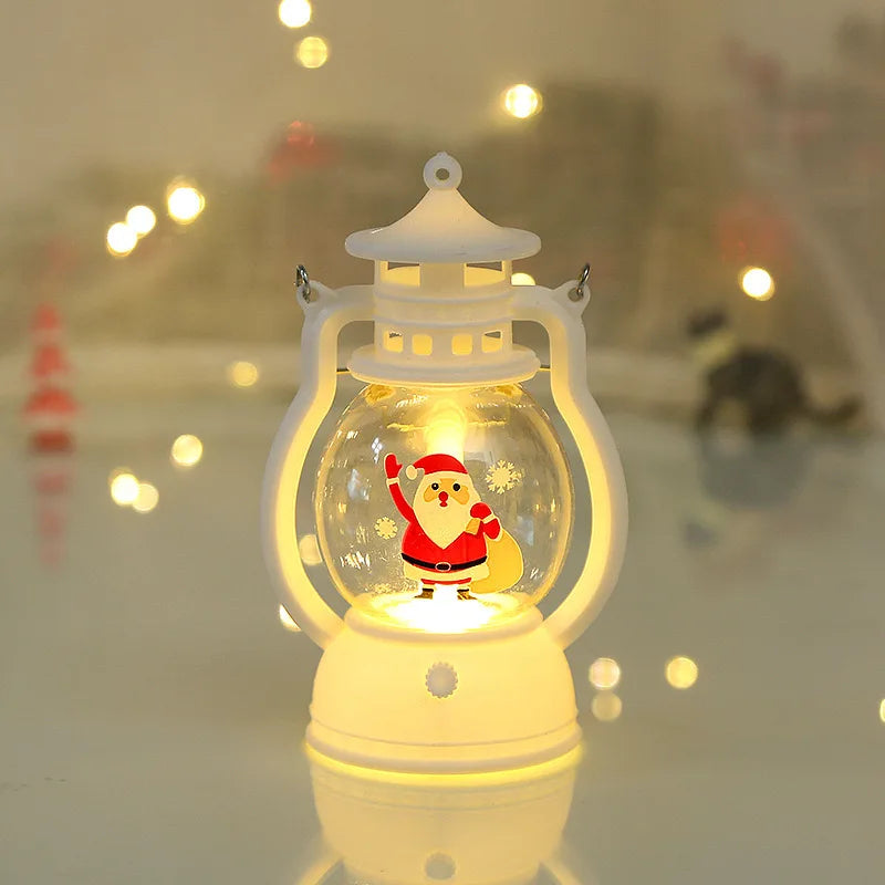 Portable LED Christmas Santa Claus Snowman Lanterns Indoor Decor Lights Battery Powered for Home Xmas New Year Navidad Ornaments