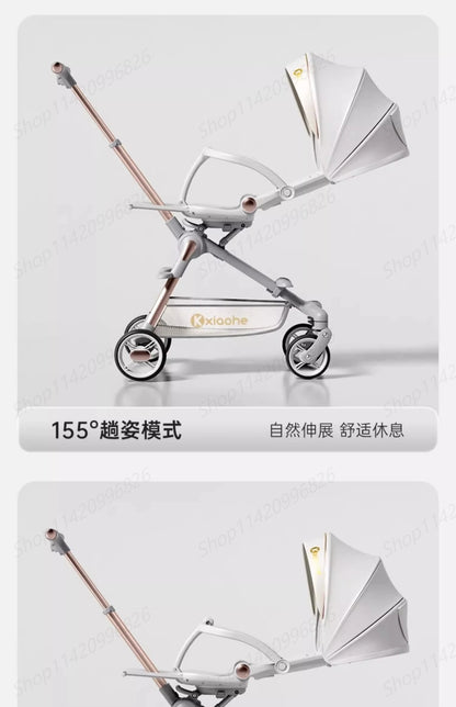 Baby Stroller Can Sit and Lie Down Foldable Lightweight Travel Two-way High Landscape Six Shock Absorption Comfortable Seat