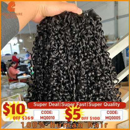 3B3C Burmese Pixie Curly Han Hair Extensions