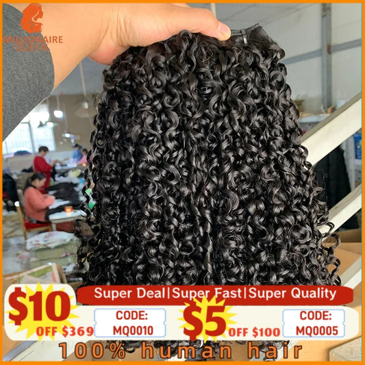 3B3C Burmese Pixie Curly Han Hair Extensions