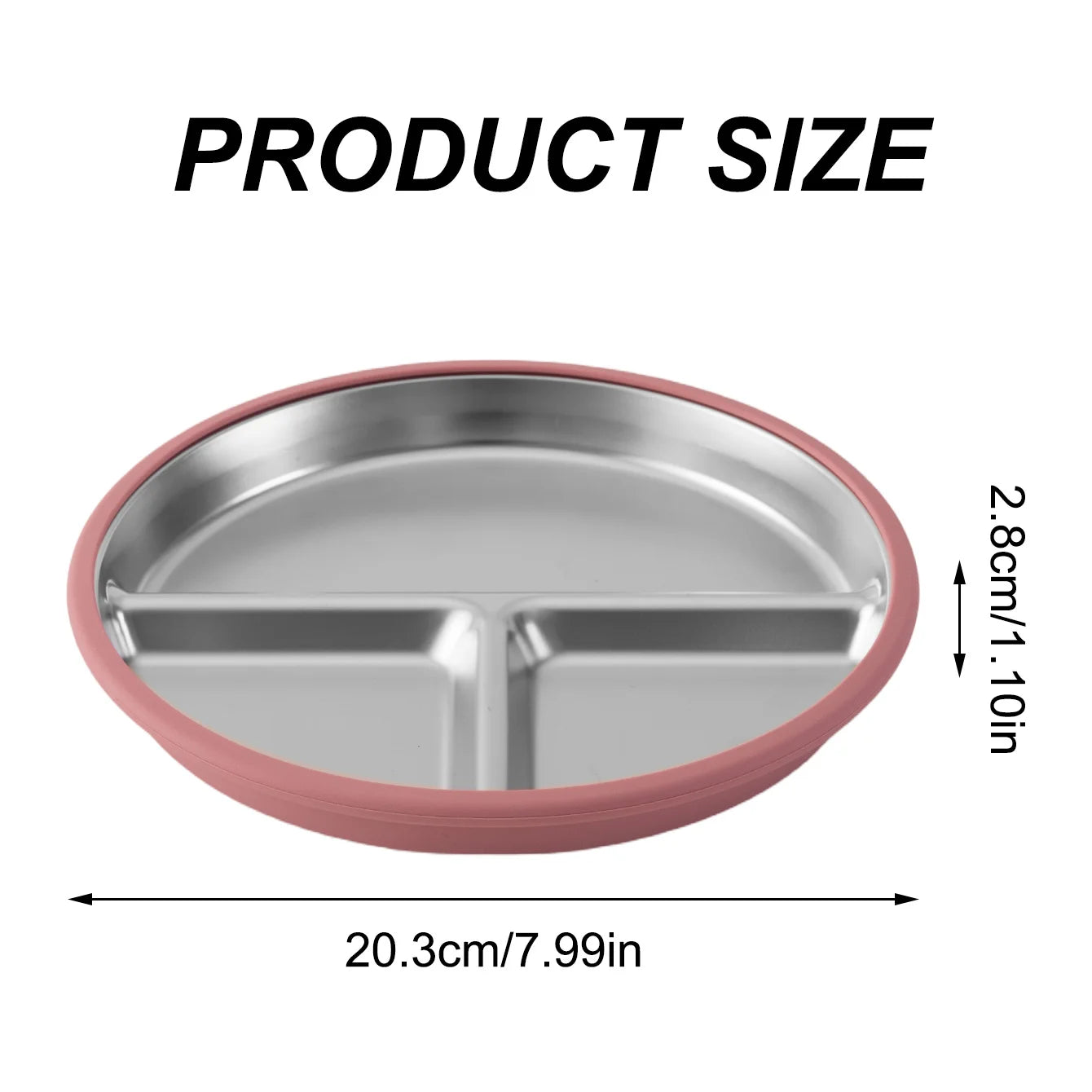 Color Kids 1PCS Stainless Steel Plate Detachable Suction Dishes Baby Feeding Sucker Bowl Food Grade Silicone Food Tray Tableware