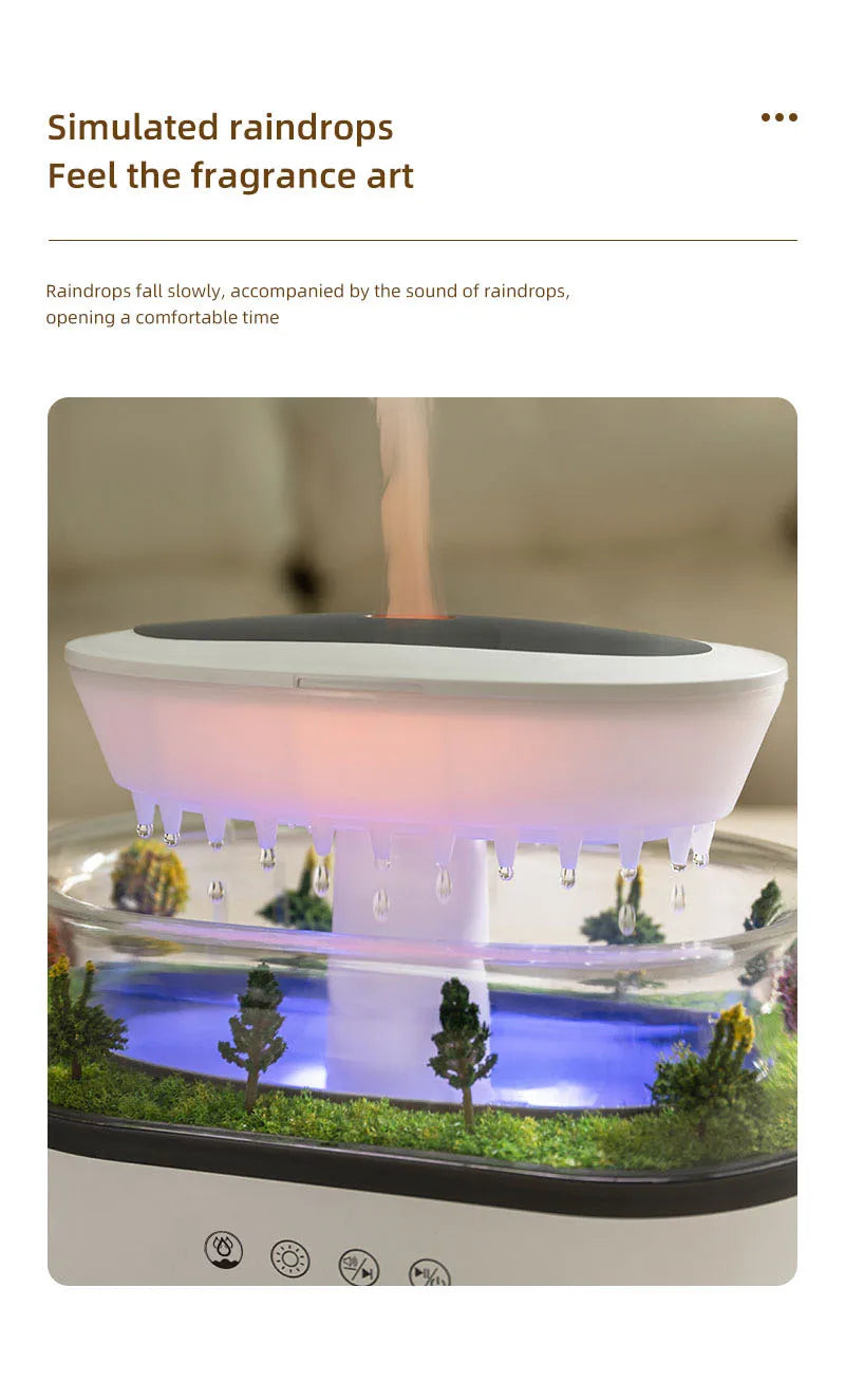 250ml Raindrop Aroma Diffuser with Color Light