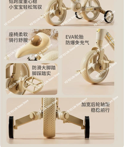 Children's balance scooter bike 1 to 3-6 years old children's baby toy bicycle 4-in-1 tricycle