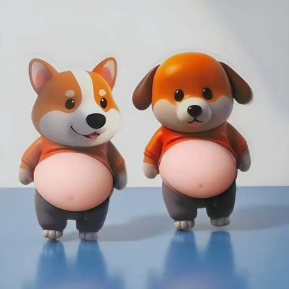 Cute Shiba Inu Silicone Belly Door Stopper,Self-Adhesive Sticker Door Stop ,Anti-Collision Stickers For Home Car Door Protector