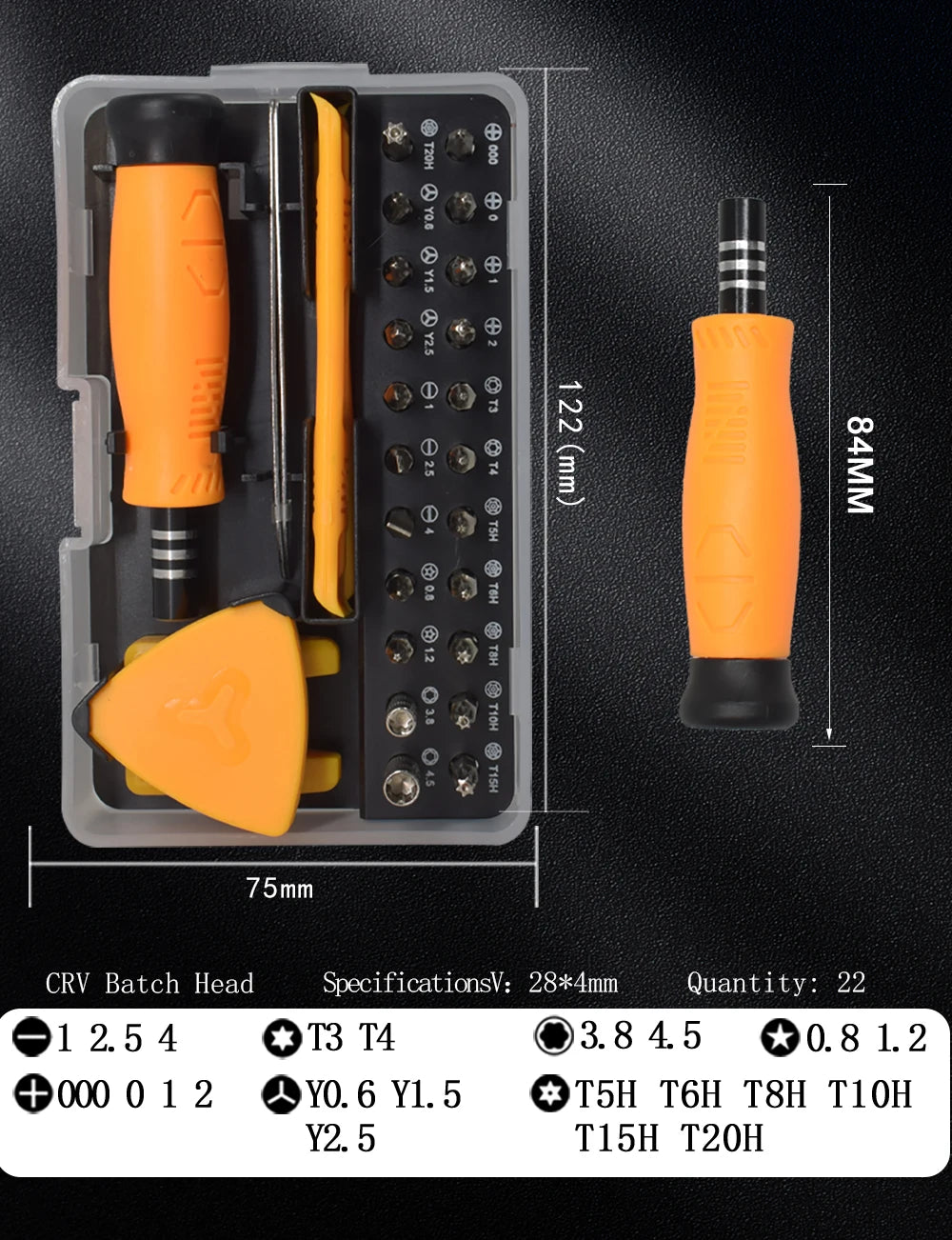 32 in 1 Multifunctional Screwdriver Set with 30 PCS Torx Phillips Magnetic Screw Driver Bits Hand Repair Tool for Phone Watch PC