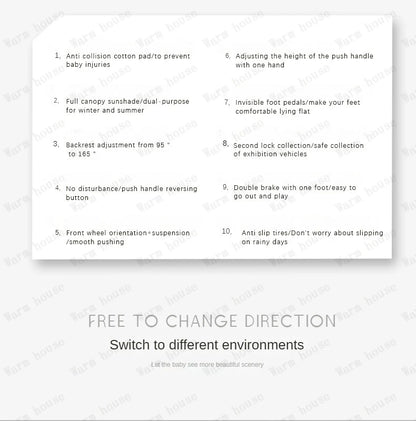 4-in-1 baby two-way stroller Multifunctional newborn baby stroller 3in1 Foldable Basket type seat baby carriage