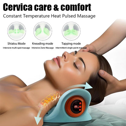 Electric Cervical Massager Neck Stretcher Chiropractic Traction Head Acupoint Massage Pillow Shouder Body Massager