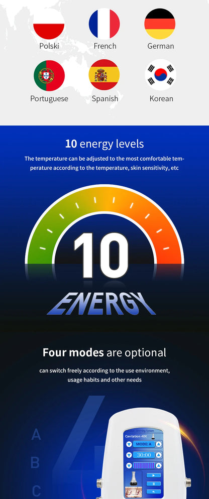 2022 Hot Selling 40K Ultrasonic Cavitation Body Facial Radiofrequency Massage Weight Loss Machine Body Shaping Slimming Fat Burn