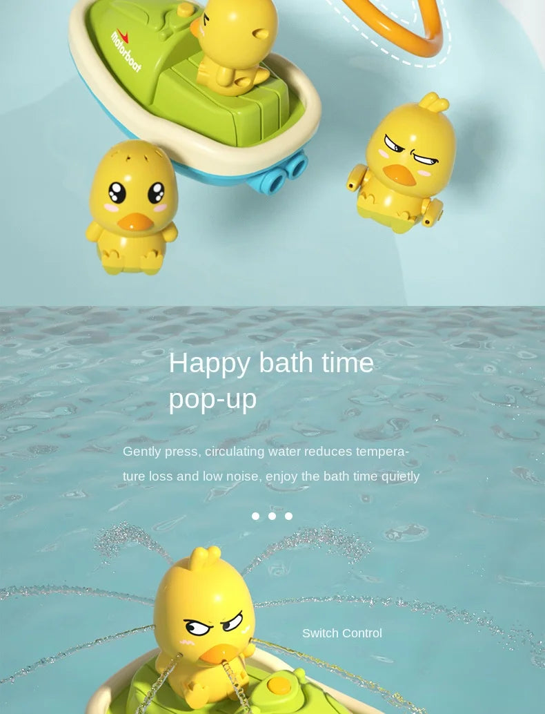 Baby Bath Toys Cute Duck Electric Water Spray Bathroom Bathing Toys Kids Bath And Shower Bathtubs Interactive Toddler Toys Gifts
