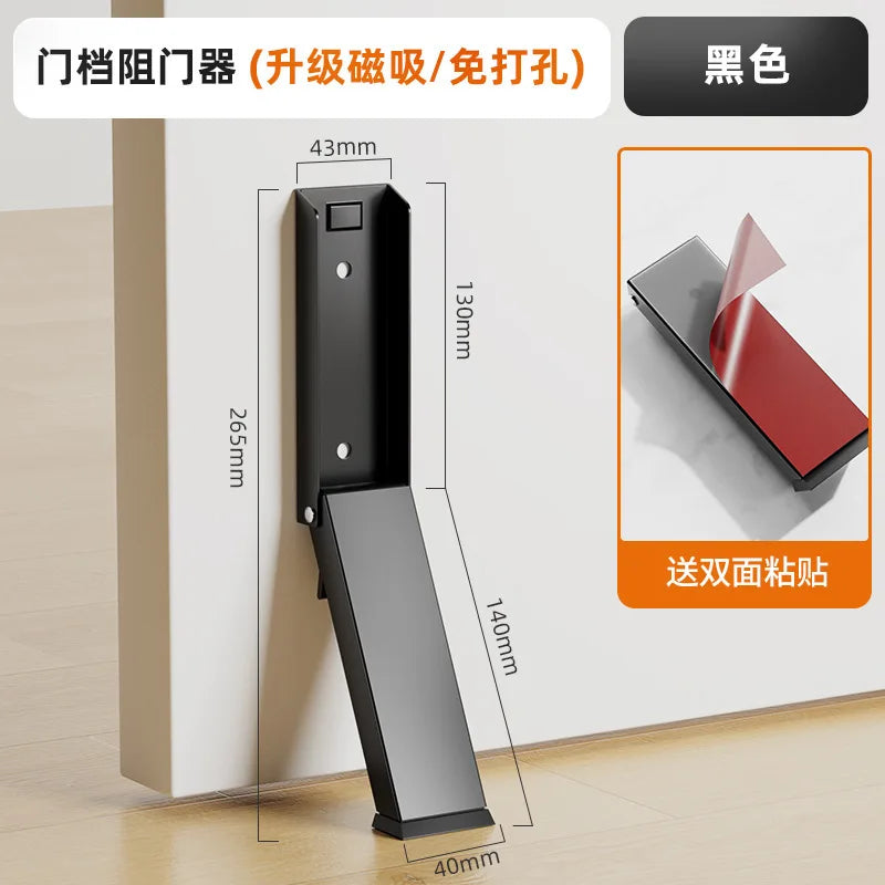 Black Door Block Door Stopper Door Entry Windproof Door Seam Stopper Anti-collision Safety Door Blockage Door Top Door Device