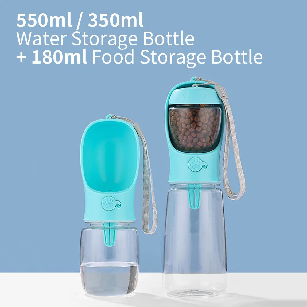 Portable Dog Cat Water Bottle with Storage Food and Water Container for Puppy Pets dogs Feeder Bowl Outdoor Travel Pet supplies