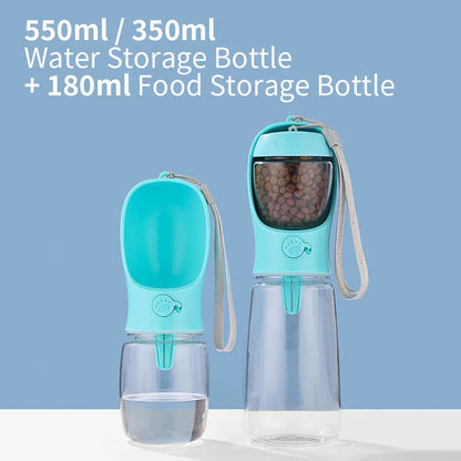 Portable Dog Cat Water Bottle with Storage Food and Water Container for Puppy Pets dogs Feeder Bowl Outdoor Travel Pet supplies