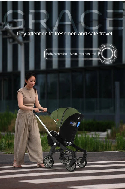 4-in-1 baby two-way stroller Multifunctional newborn baby stroller 3in1 Foldable Basket type seat baby carriage