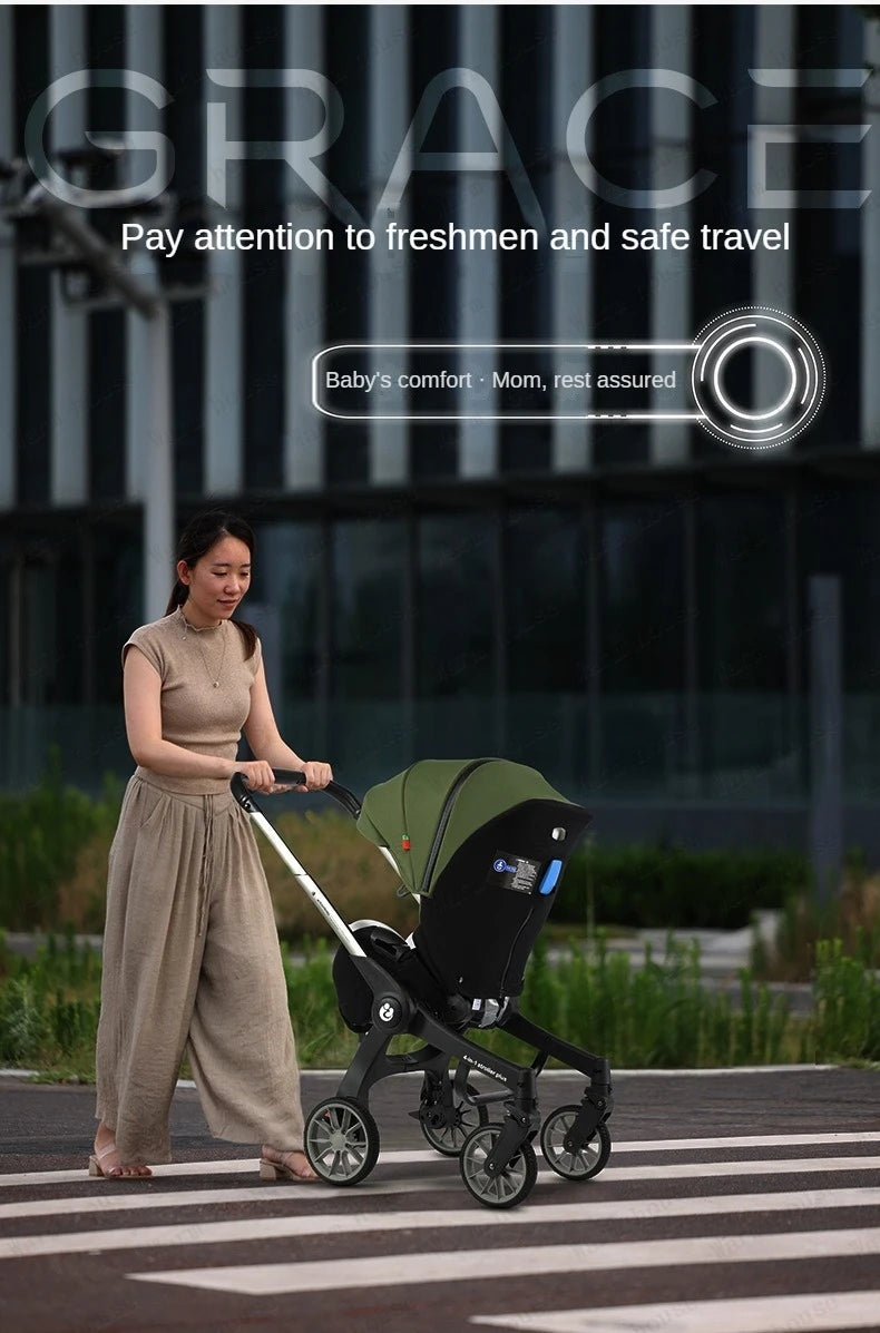 4-in-1 baby two-way stroller Multifunctional newborn baby stroller 3in1 Foldable Basket type seat baby carriage
